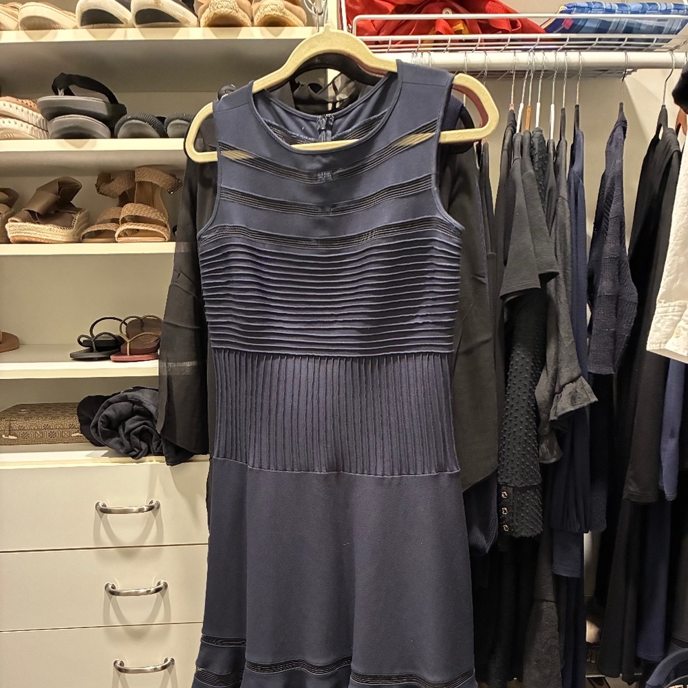 Tadashi Shoji Women's  Sheath Mesh Dresses. One blk. in small, one navy in mediu